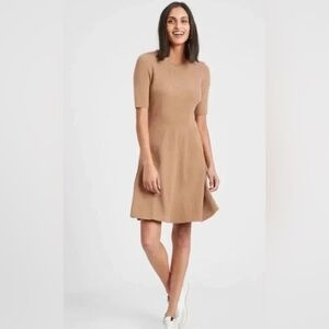 Banana Republic Factory Sweater Fit & Flair Dress with Elbow Length Sleeves